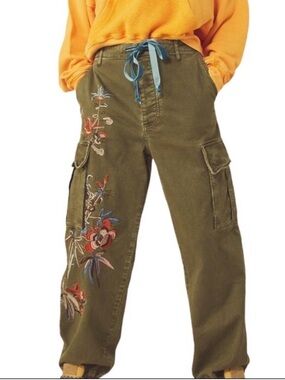 Free People Fallon Embroidered Cargo Pants